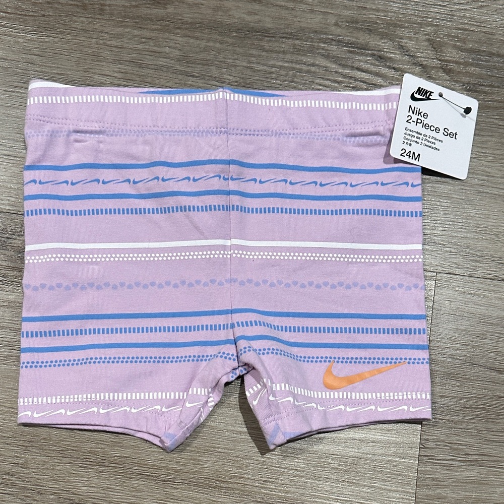 Nike Kids' Lavender Shorts with Blue and white Accents